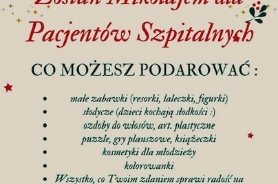 Zbiórka Prezentów dla Dzieci na Oddziałach Szpitalnych