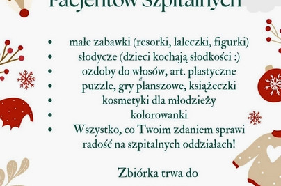 Podaruj radość dzieciom w szpitalach – zbiórka prezentów